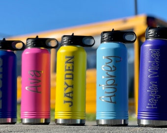 Personalized Water Bottle Kids, Engraved Water Bottle with Straw, Insulated Waterbottle, Sports Water Bottle Tumbler, kids water bottle