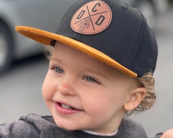 Custom Engraved Leather Patch Toddler Snapback Hat