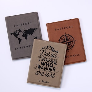 Passport Holder, Personalized Passport Cover Wallet, Custom Engraved Travel Wallet, Perfect Travel Gift