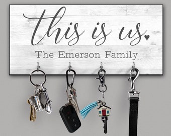 This is us Key Holder, Personalized Key Holder, Key Hook, Key Hanger, Key Rack, Key Organizer, Key Hanger for Wall, Key Holders