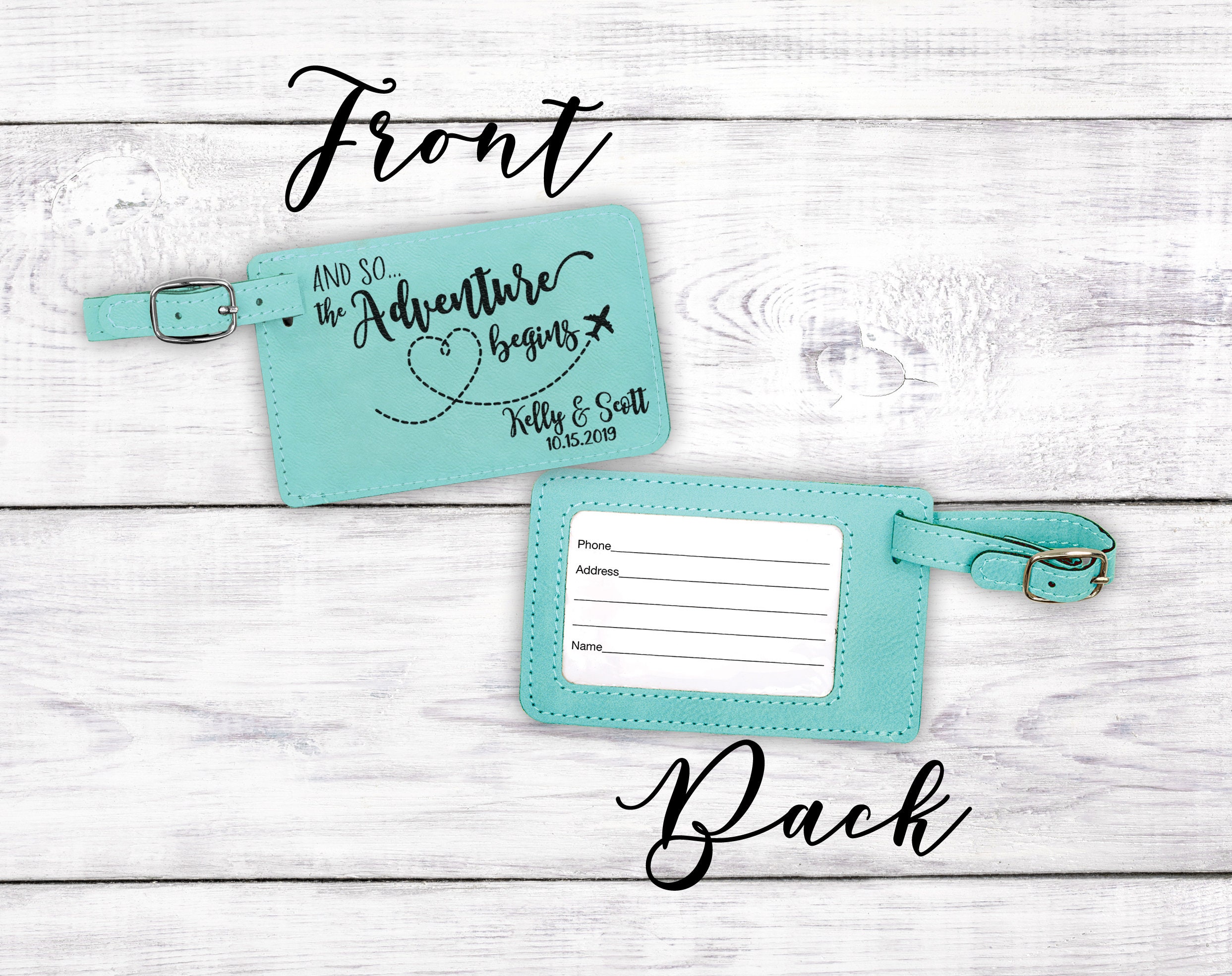 His and Hers Personalized Luggage Tags and so the Adventure | Etsy