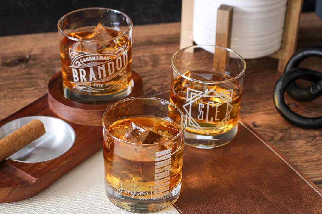 Custom Personalized Whiskey Glass, Custom Rocks Glass, Custom Groomsmen