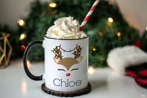 funny christmas mug, secret santa gift, reindeer mug, personalized hot chocolate mugs