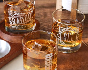Vaso de whisky personalizado, vaso rocks personalizado, regalo de propuesta de matrimonio personalizado, regalos con monograma para el padrino, regalo de propuesta de matrimonio para el padrino