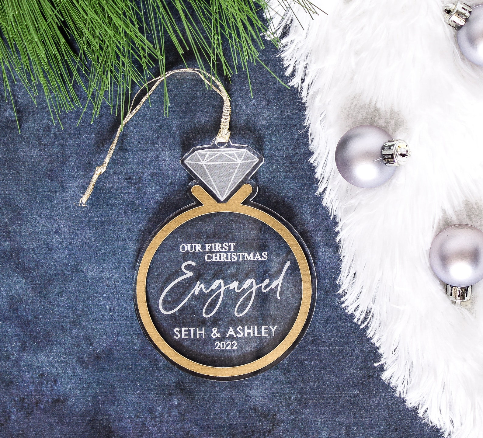 Engagement Ornament Engaged Christmas Engagement Ornament Etsy