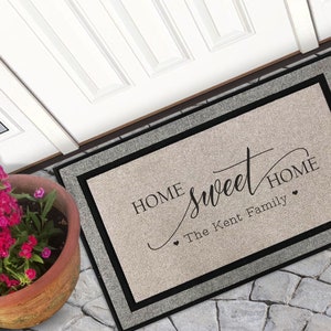 Barnyard Designs 'Home Sweet Home' Doormat Welcome Mat for Outdoors, Large  Front Door Entrance Mat, 30x17, Brown