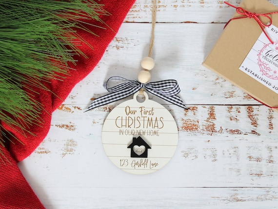 Our First Home Ornament, House Ornament, New Home Ornament, Personalized First Home Christmas Ornament, Christmas Gift, Real Estate Gifts