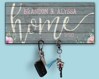 Key Holder for Wall, Personalized Key Rack, Key Hanger, Wall Decor, Vintage Key Rack, Farmhouse Key Hanger, Closing Gift, House Warming Gift