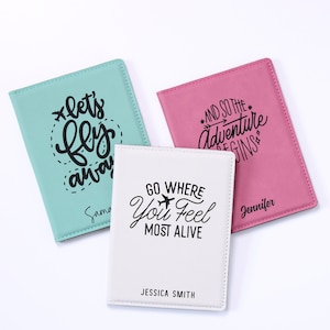 Personalized Passport Holder, Passport Cover Wallet, Custom Engraved Travel Wallet, Perfect Travel Gift