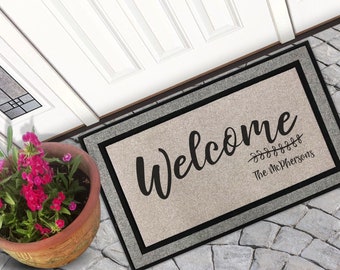 Personalized Door Mat, Doormat, Hello Door Mat, Personalized Welcome Mat, Wedding Gift, Personalized Doormat, Housewarming gift, Family