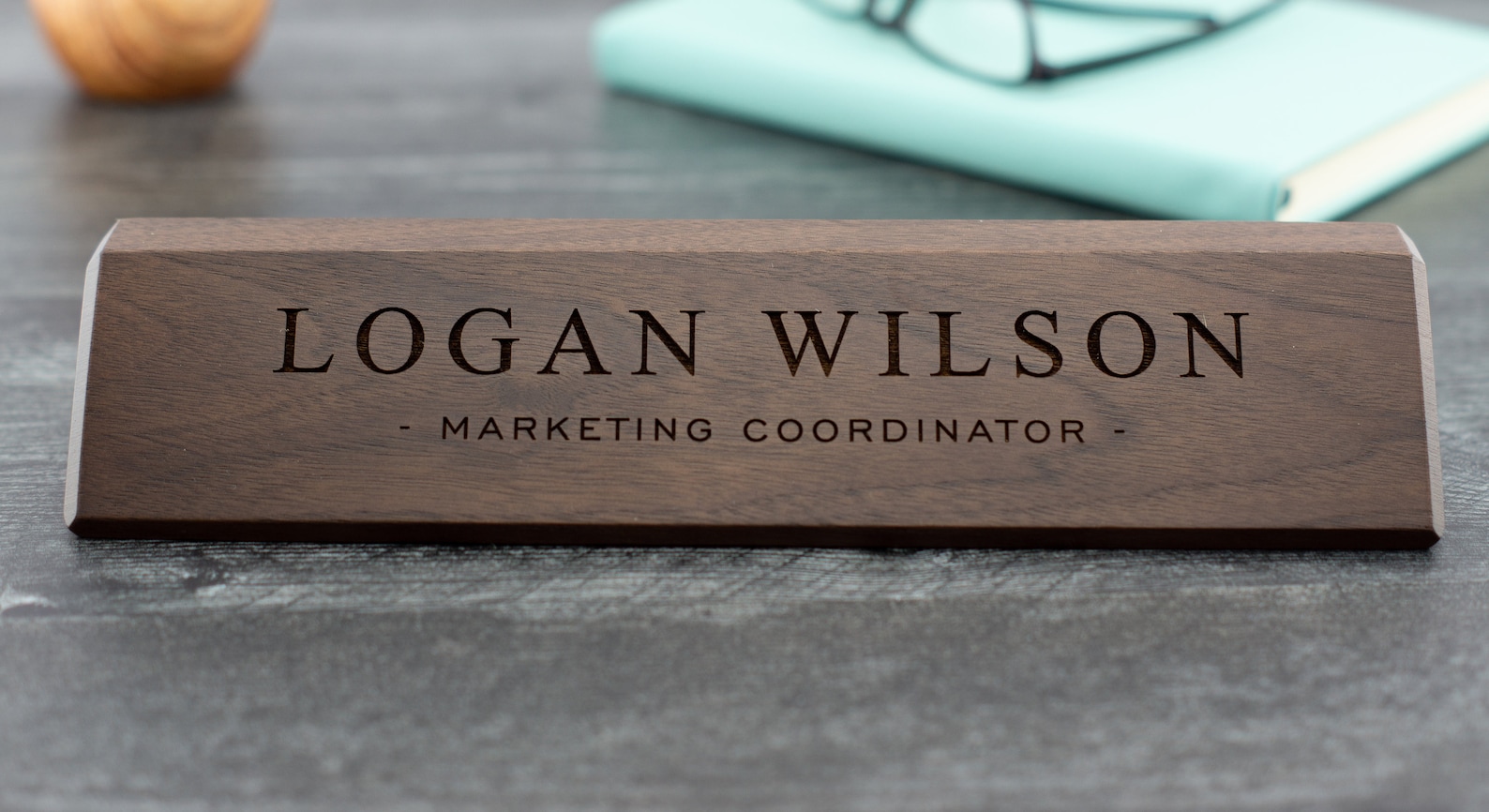 Desk Name Plate Custom Desk Name Sign Engraved Office Desk Etsy