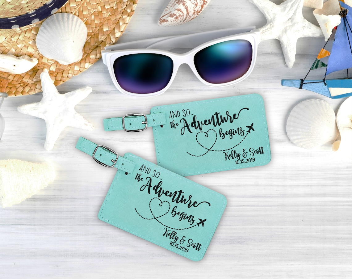 His and Hers Personalized Luggage Tags and so the Adventure Etsy