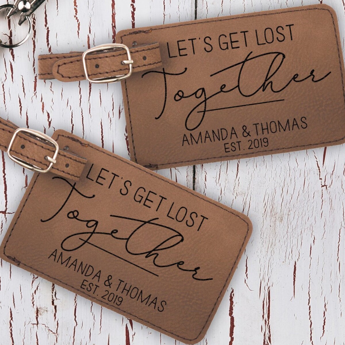 Mr and Mrs Luggage Tags, Couples Luggage Tags, His and Hers Personalized Luggage Tags, Let's Get Lost Together - Etsy