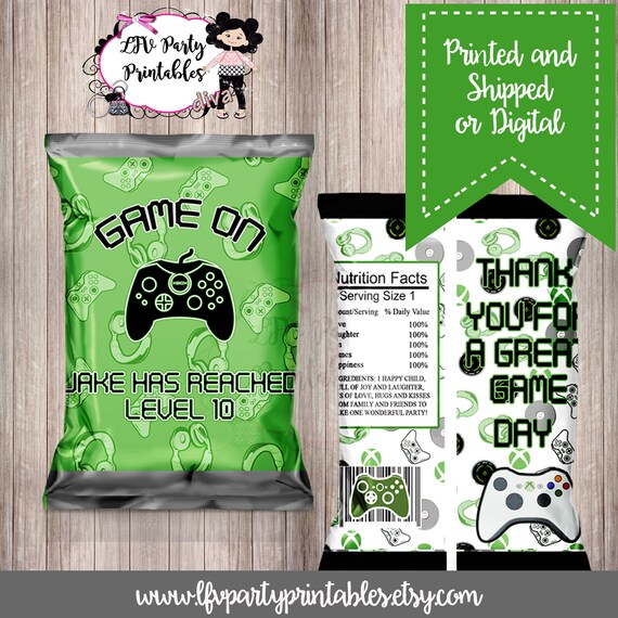 Gamer Birthday Chip Bags Gamer Party Video Gamer Party Video Games Birthday Party