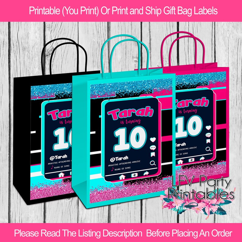 Musical Gift Bags Music Party Favors Teen Music Birthday Etsy