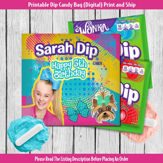 Jojo Siwa Candy Dip Jojo Favors Jojo Birthday Party Jojo Etsy