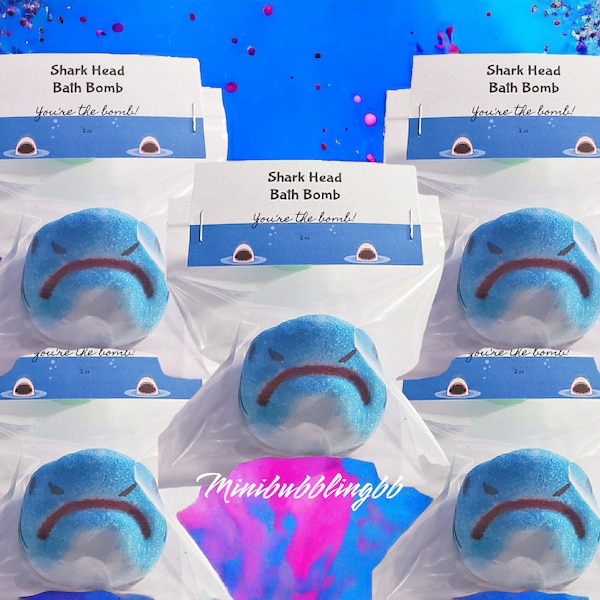 Shark Head Bath Bomb Favors, Cool Bath Bomb for Kids, Shark Week Bath Bomb, Handmade Bath Products, Bath Bombs, Shark Gifts, Daddy Shark