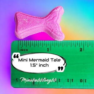 6 Mini Mermaid Tale Bath Bombs, Mermaid Party Favors, Gift Idea for Girls, Birthday Favors, Bath Bombs for Kids, Gift for Her, Spa Gift Idea image 2