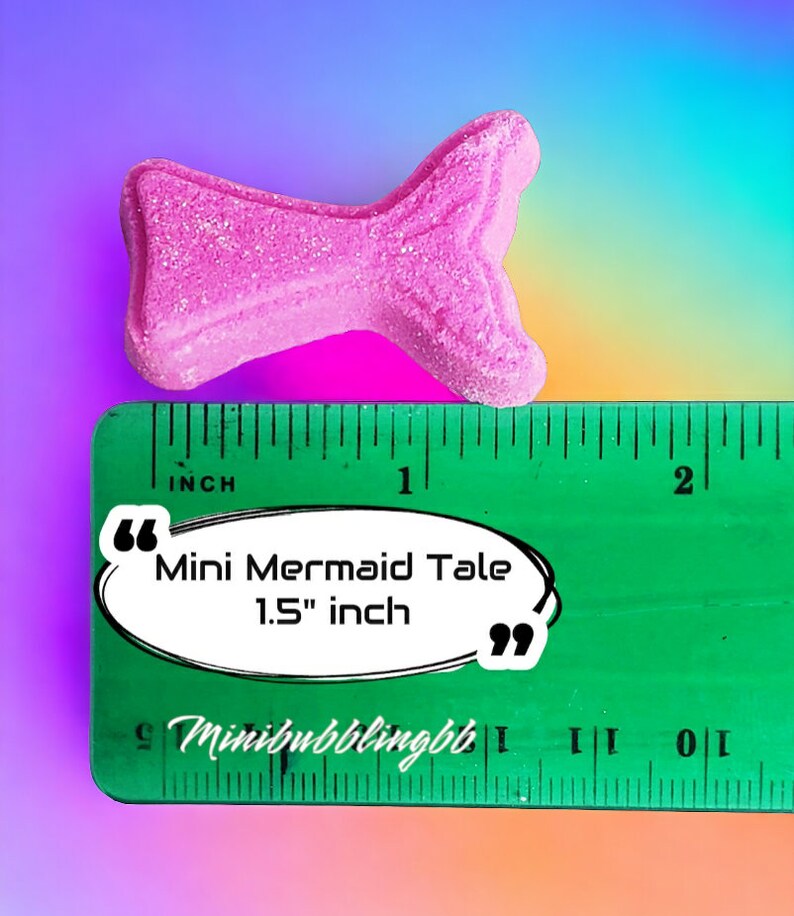 6 Mini Mermaid Tale Bath Bombs, Mermaid Party Favors, Gift Idea for Girls, Birthday Favors, Bath Bombs for Kids, Gift for Her, Spa Gift Idea image 2