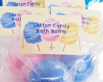 Cotton Candy Bath Bomb 1.5 oz., Great Party Favors, Bath Fizz for Kids, Birthday Favors, Unique Gift, Shower Favors, Bath Bomb for Kids, Spa