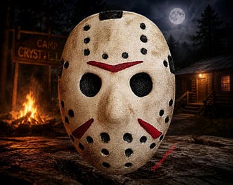 Evil Hockey Mask Bath Bomb – Luxury Gothic Horror Spa Gift, Handcrafted Toasted Marshmallow Scented Treats for Slasher Fans