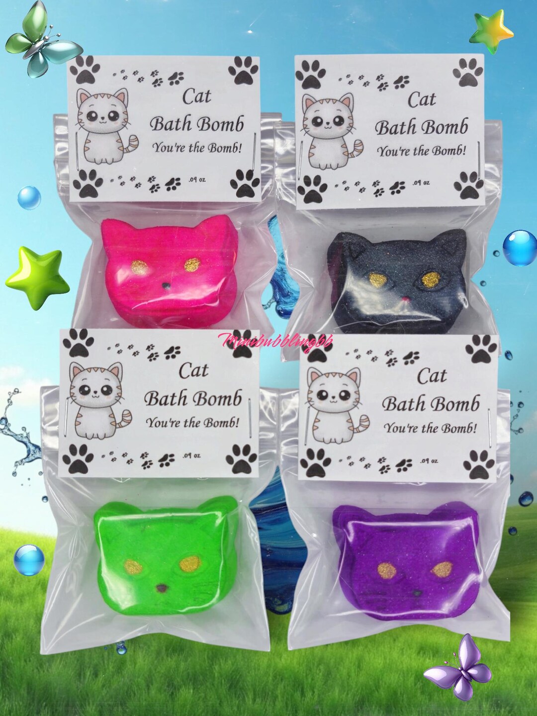 Mini Cat Bath Bomb, Party Favors, Birthday Bath Bomb, Black Cat Bath ...