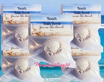 Beach Bath Bomb, Seashell Bath Bomb, Shower Favors, Spa Favors, Wedding Gift Idea, Surfer Bath Bomb, Summer Favors, Bachelorette Gift Idea