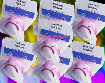 Pink Shark Head Bath Bomb, Shark Favors, Shark week, Bath Bomb for Girls, Bath Gift for Kids, Summer Party Favors, Birthday Favors, Spa Gift