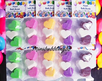 Mini Heart Bath Bombs, Birthday Favors, Shower Favors, Bath Bomb For Kids, Perfect Gift for kids, Easter Bath Bomb, Heart Shape Favors