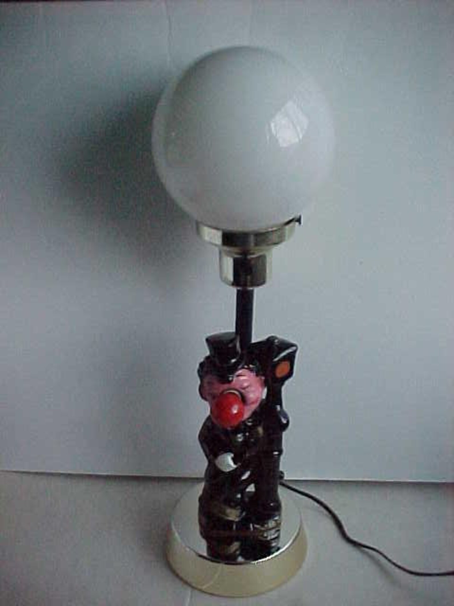 Vintage 1960's Globe Bar Light Lamp Post Drunk Hobo Leaning on Lamp