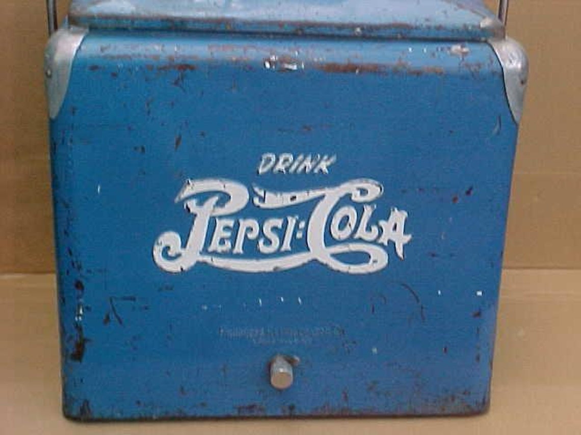 Vintage 1950's pepsi cola double dot cooler ice chest Etsy