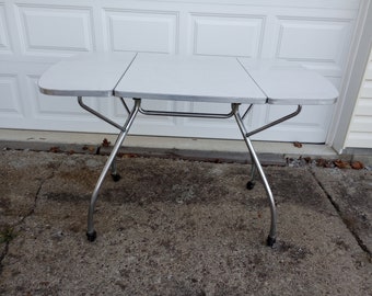 vintage formica kitchen table diner style with fold down leaf's  farmhouse, country home decor mid century modern.1950's 1960's