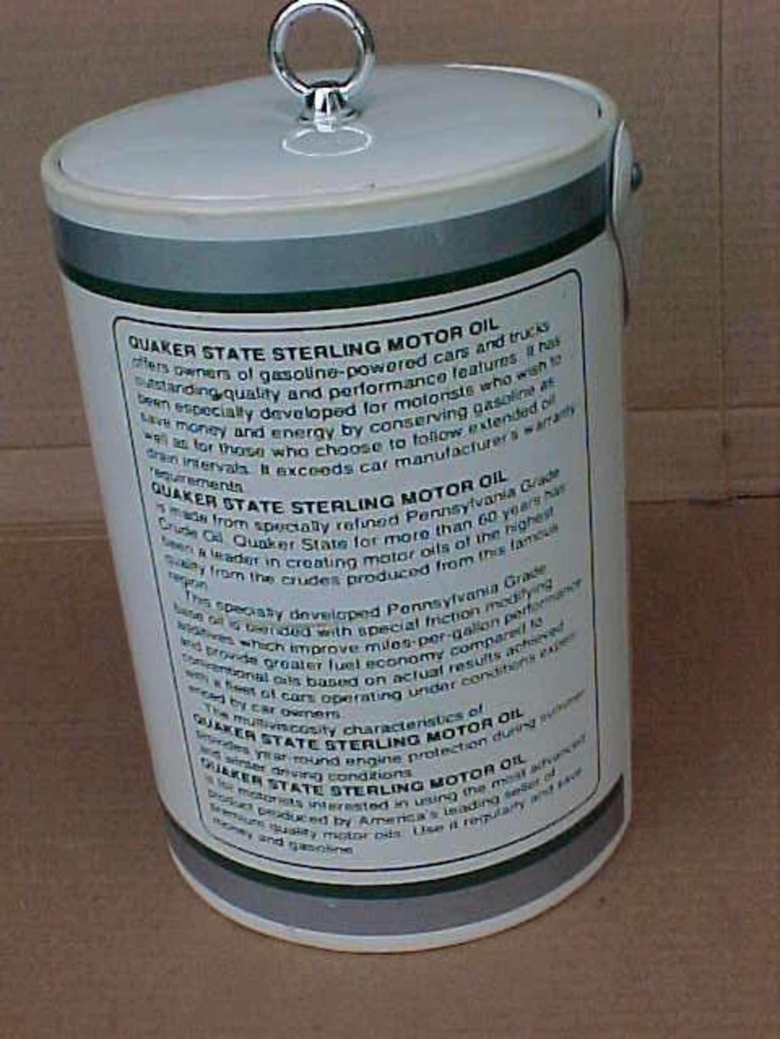 Vintage Vinyl Quaker State Oil Can Ice Chest Cooler Display Etsy