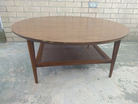 Wood and cane 2024 round accent table