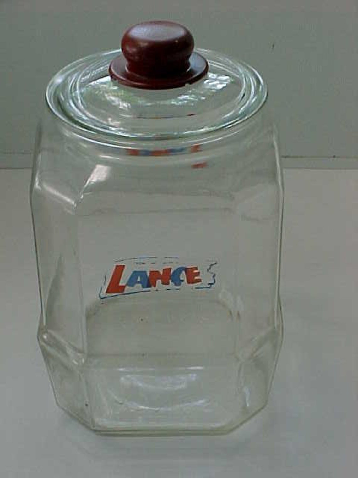 Vintage Large Lance Cracker Counter Display Jar With Glass Lid Etsy