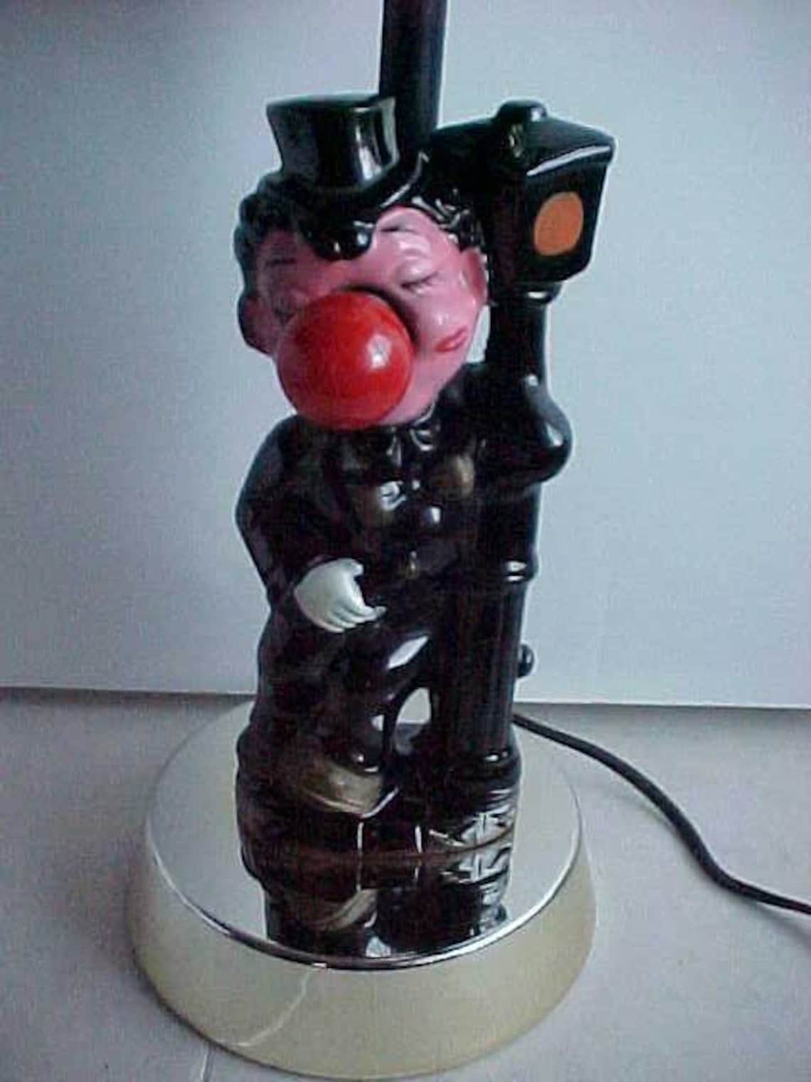 Vintage 1960's Globe Bar Light Lamp Post Drunk Hobo Leaning on Lamp