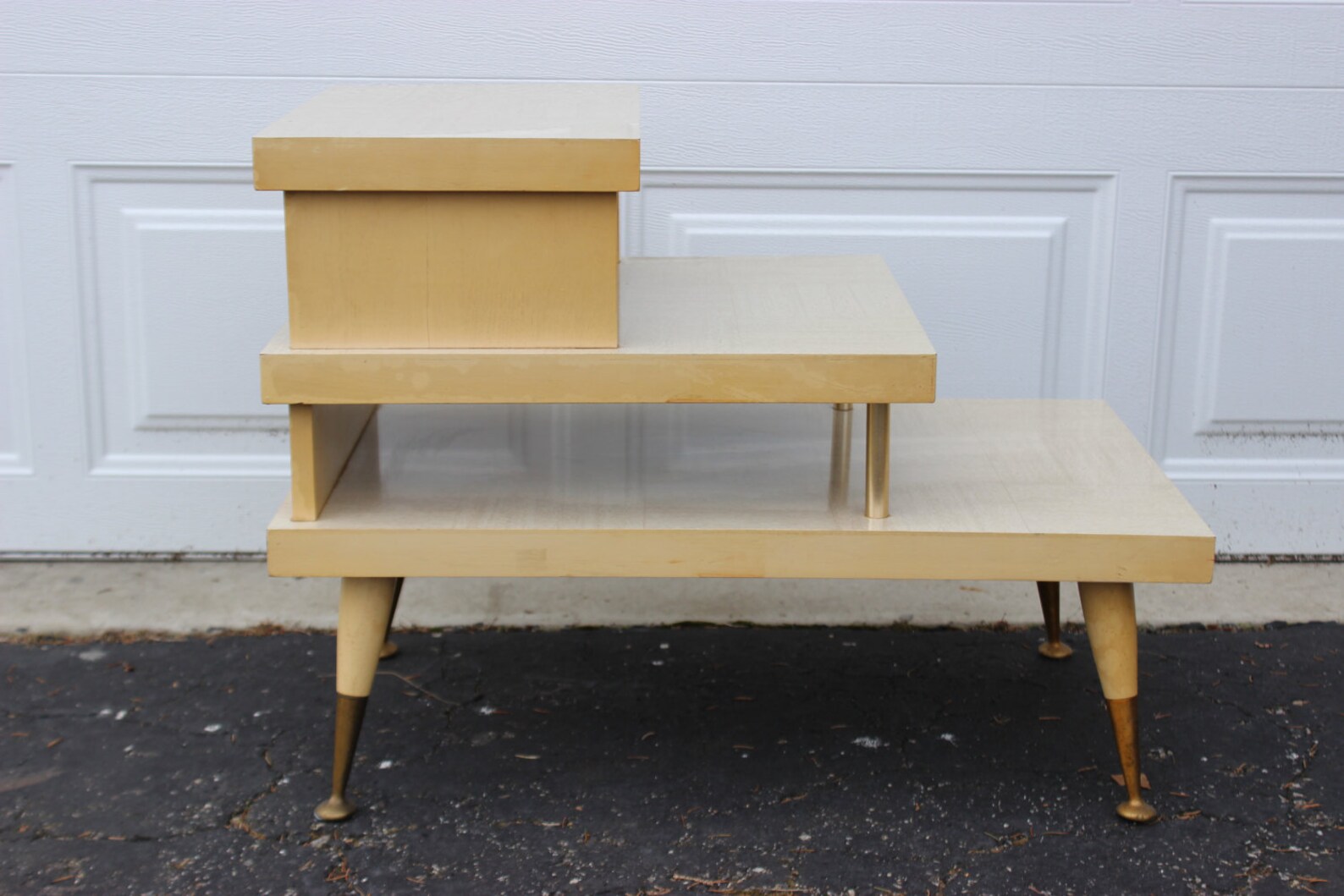 Vintage Formica 1950's 60's Blonde End Table mid Etsy
