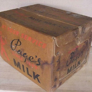 Vintage Pages Dairy Page Dairy Pittsburgh PA. Milk Crate Carton Box Milk South Side dairy farm house photo shoot display