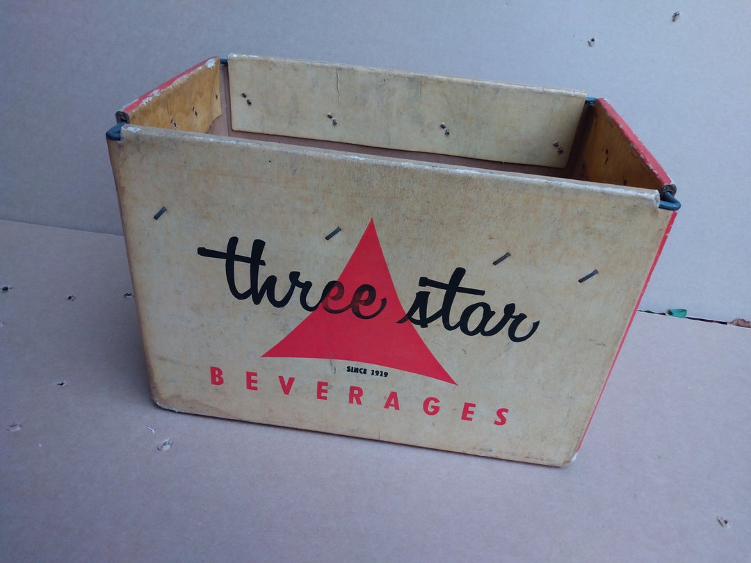 Vintage Original 1960's Three Star Pop Soda Bottle Case Display