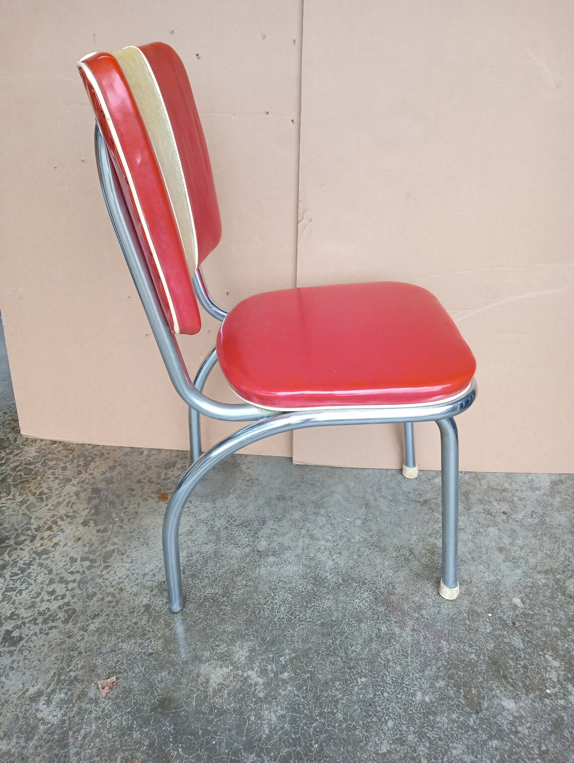 Vintage One 1950's Original Diner Style Kitchen Chair With Chrome Legs ...