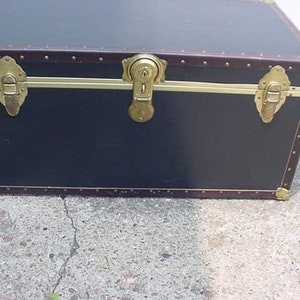 Vintage Black Trunks Luggage Gold and Silver Colored Hardware - Etsy