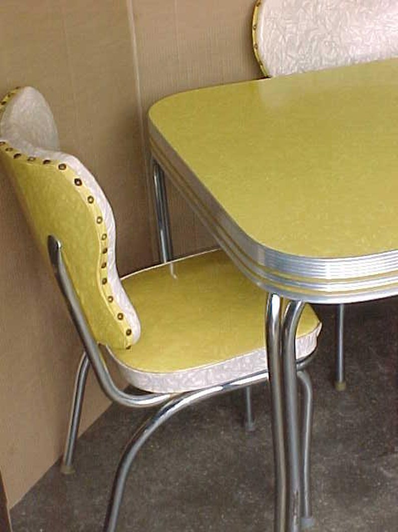 Vintage mid century modern formica kitchen table and four Etsy