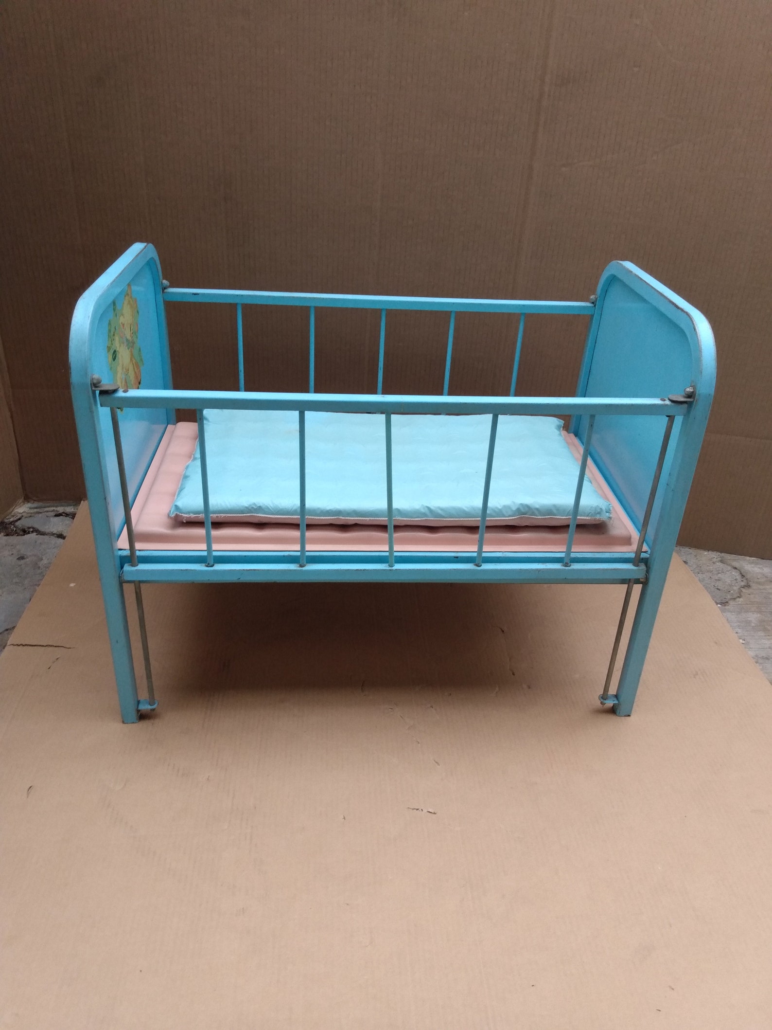 Vintage metal 1950's baby doll crib amsco dollecrib blue Etsy