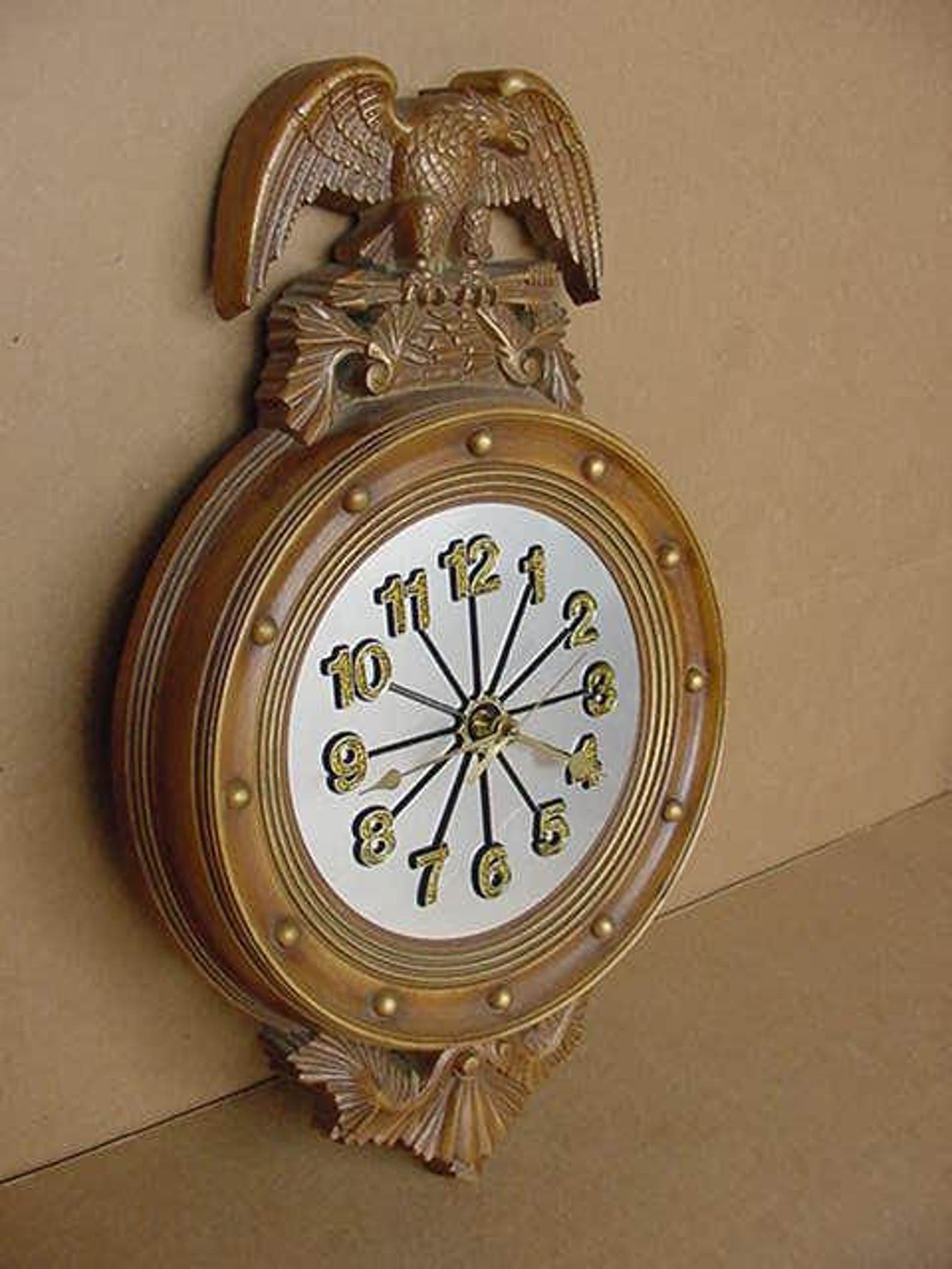 Vintage Large Patriotic Nautical Eagle Style Wall Clock Etsy