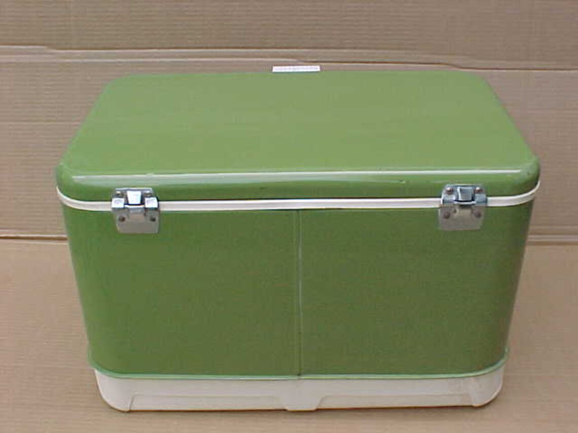 Vintage 1980's Olive Green Thermos Cooler Ice Etsy