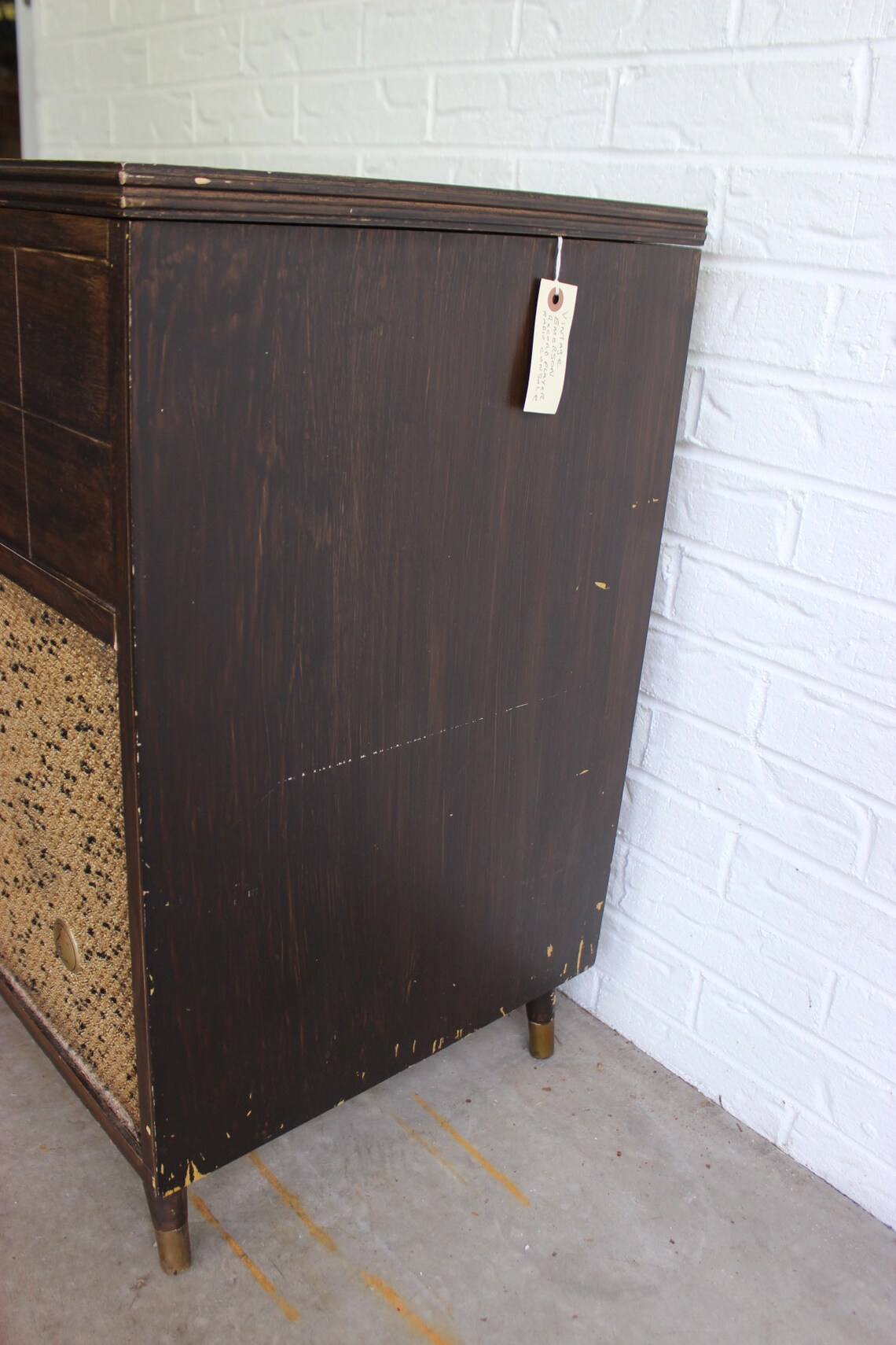 Emerson Vintage Record Player Console With Am Radio 1950's Plays 78's 45's 33's and 16