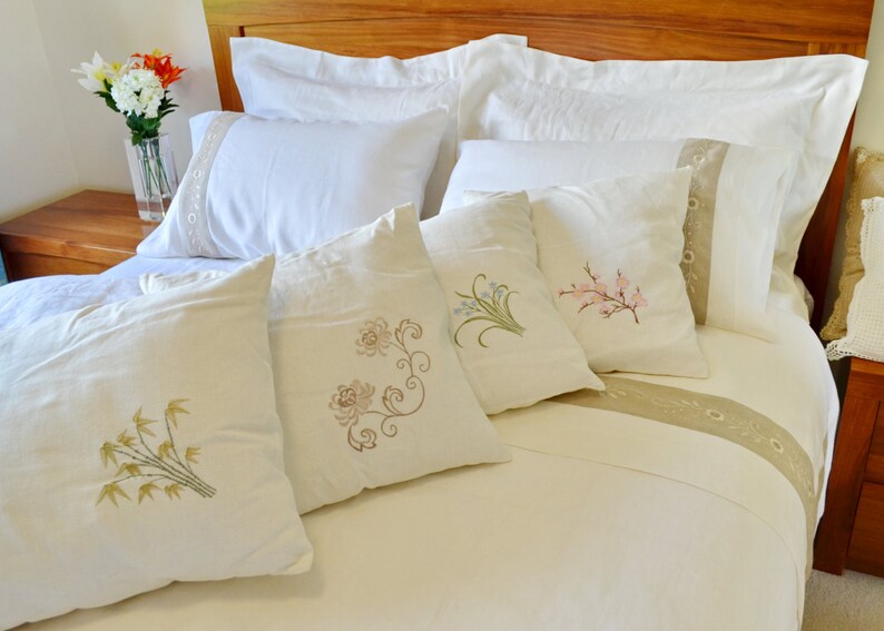 Queen/king Size Bed Sheet Set, Flat Sheet and Pillowcases Hand