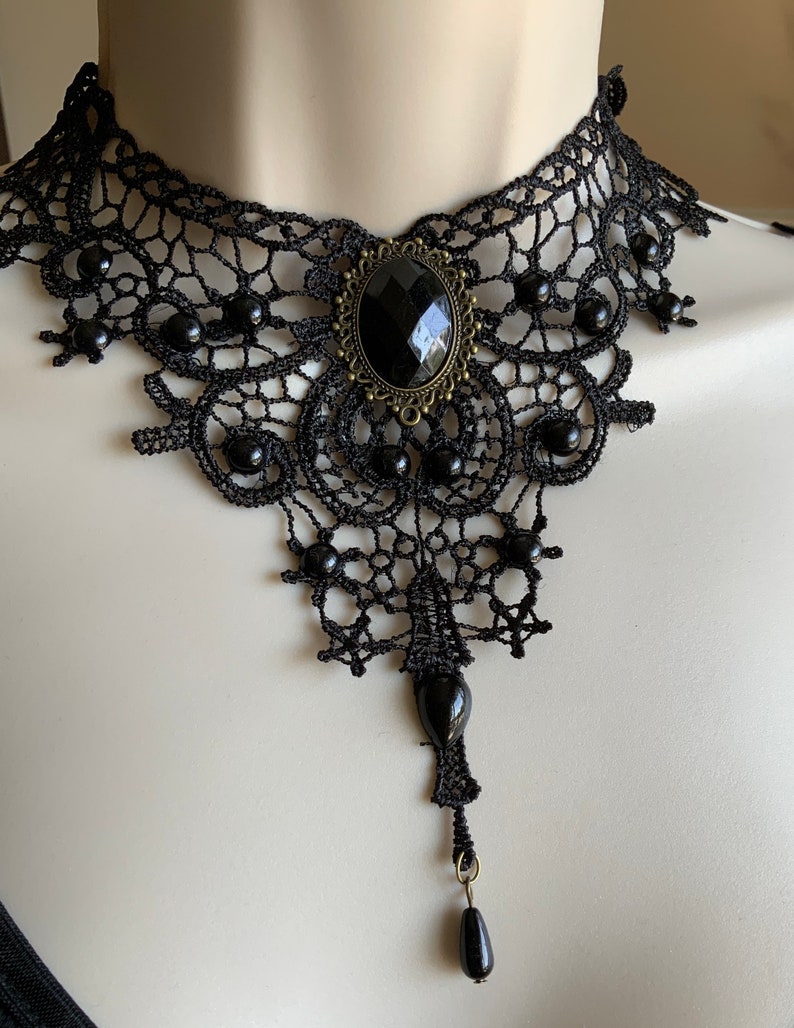 Black choker, lace choker, victorian choker image 8