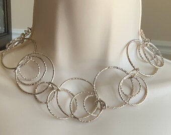 Silver chain necklace, sexy necklace, adjustable necklace