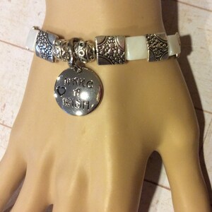 Mother of Pearl Charm Bracelet: Silver 'Make a Wish' Design
